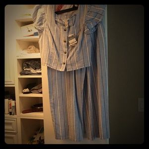 Matching crop top and pants